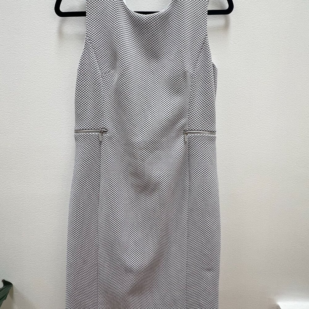 Calvin Klein Jacquard Zipper Trim Sheath Dress Size 8